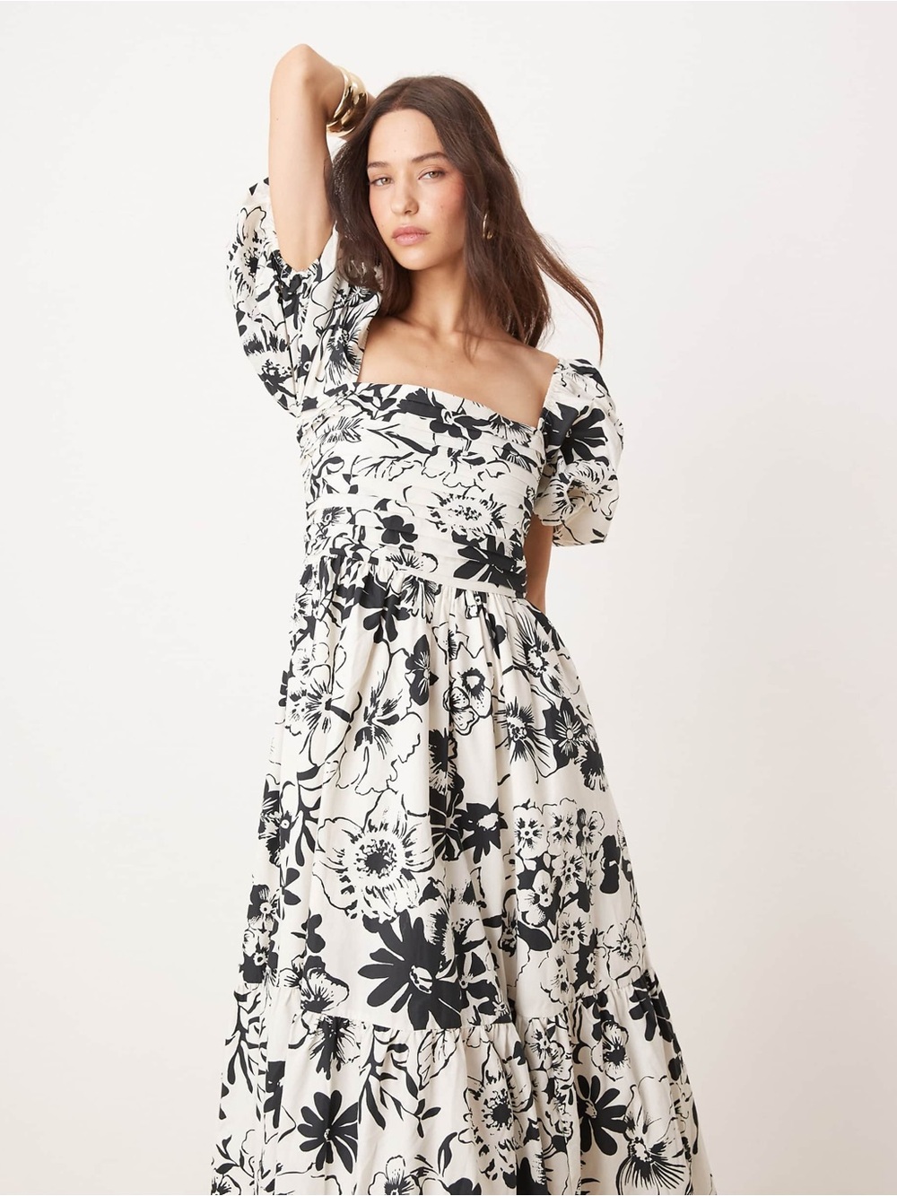 The A&F Emerson Poplin Puff Sleeve Midi Dress